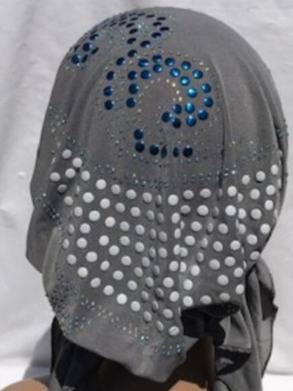 Grey Chemo Stud Fashion Cap Slip On Bonnet Hijab Undercap #2